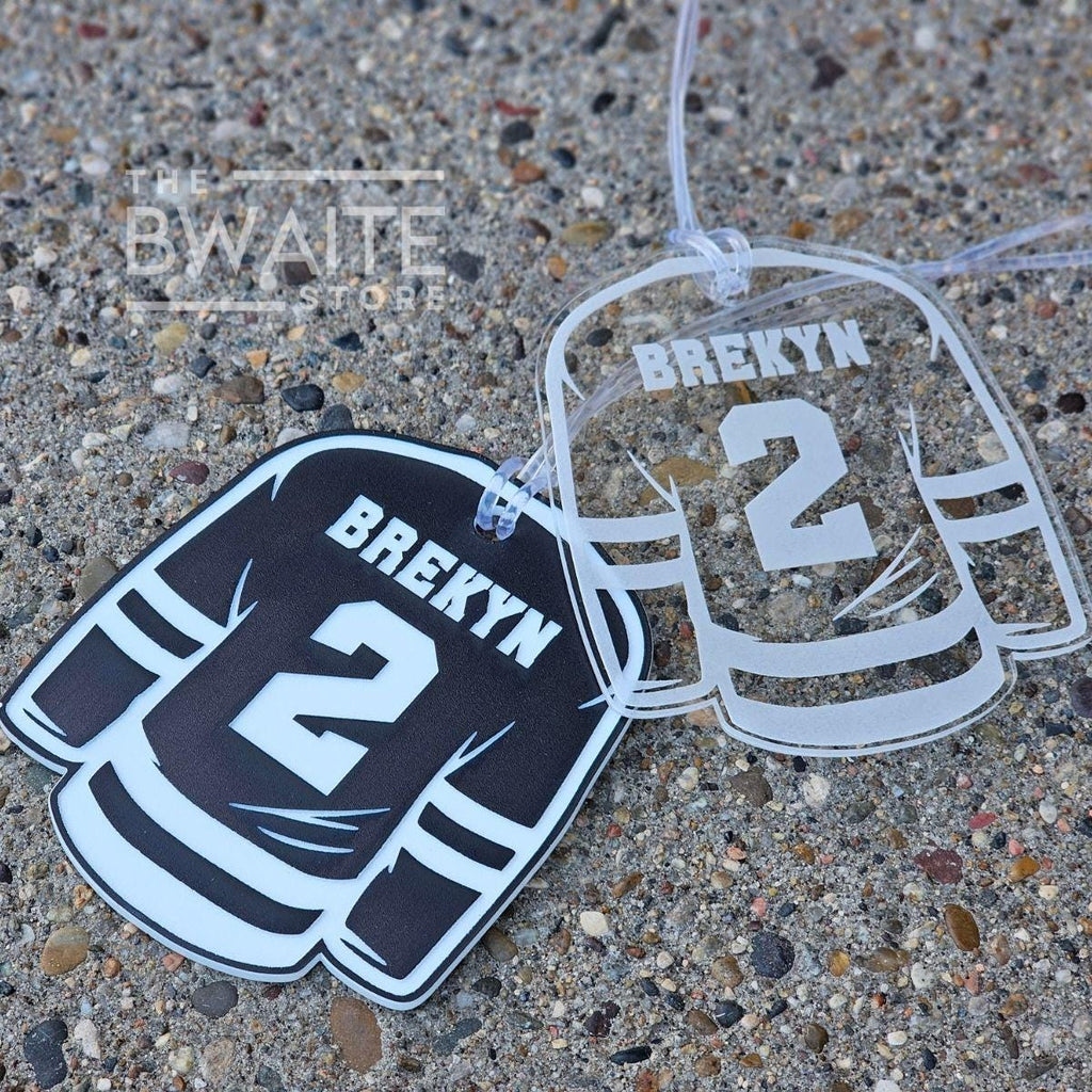 Personalized Acrylic Hockey Jersey Bag Tag