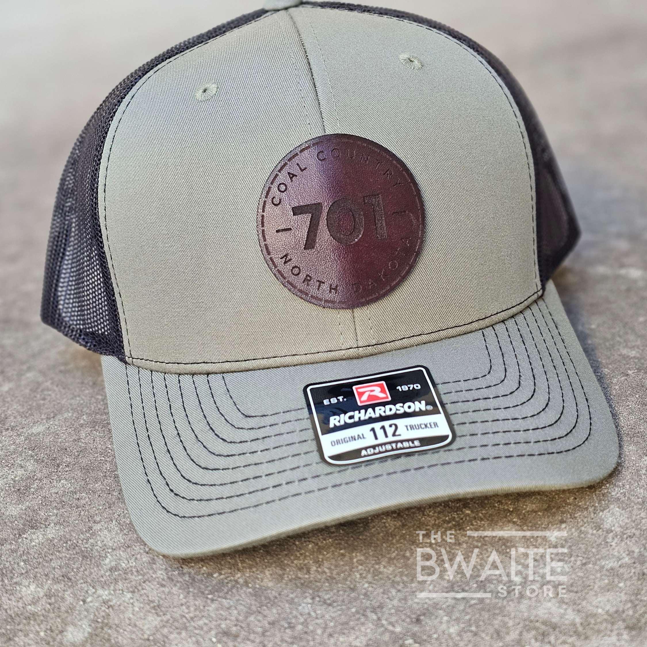 North Dakota 701 Trucker Hat: Richardson 112 Leather Patch Snapback