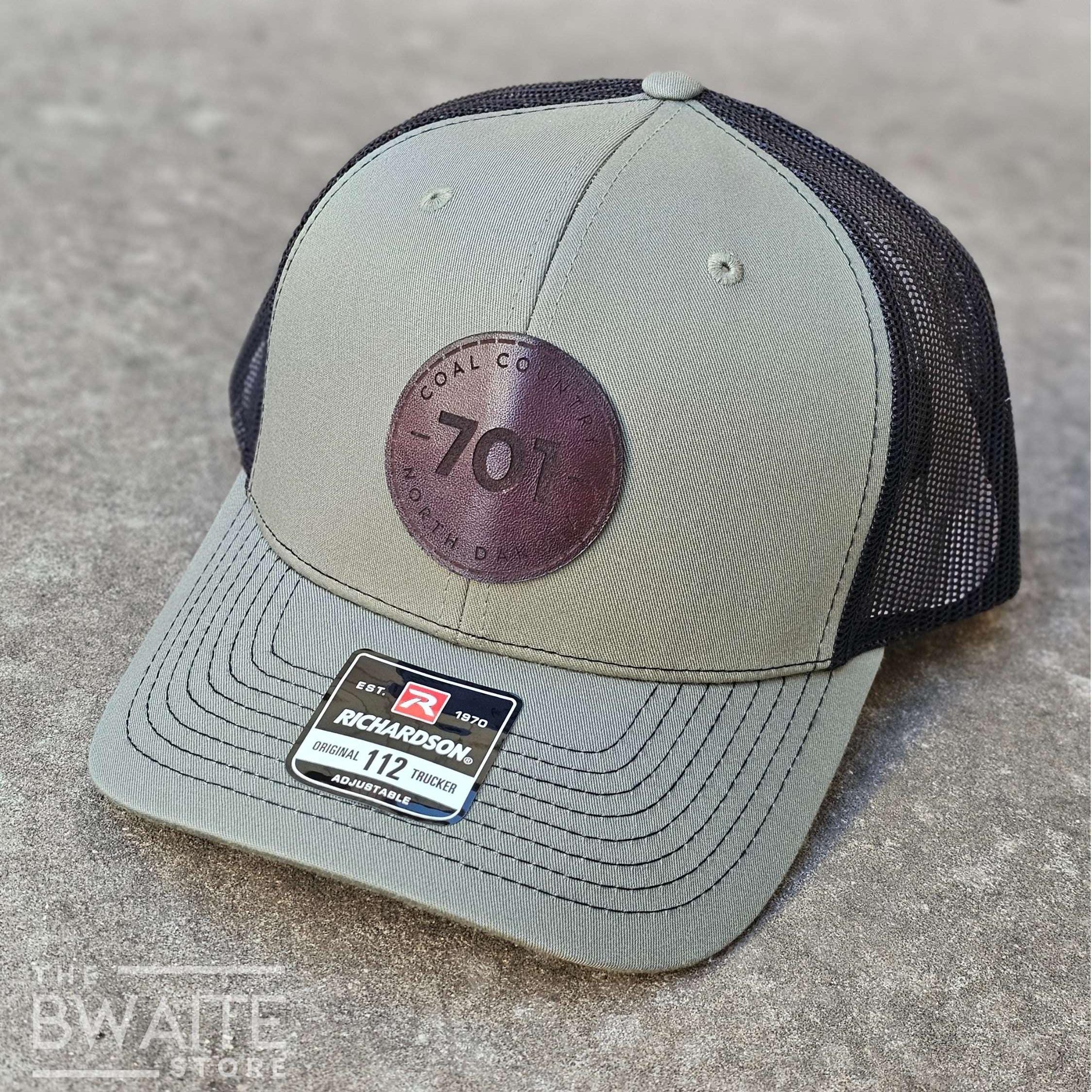 North Dakota 701 Trucker Hat: Richardson 112 Leather Patch Snapback