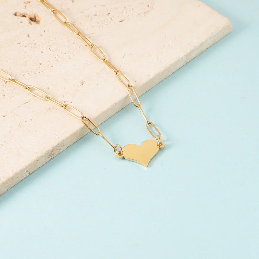 Heart Paperclip Chain Necklace