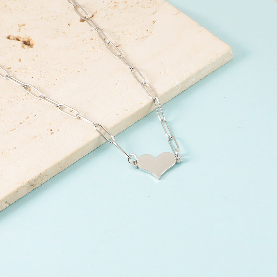 Heart Paperclip Chain Necklace