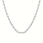Bar Paperclip Chain Necklace