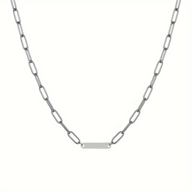 Bar Paperclip Chain Necklace