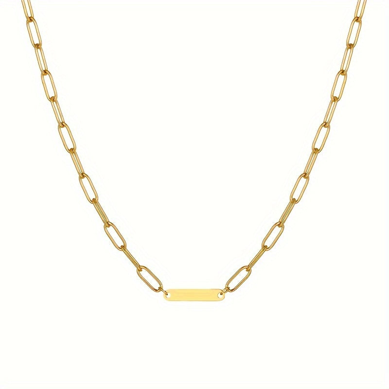 Bar Paperclip Chain Necklace
