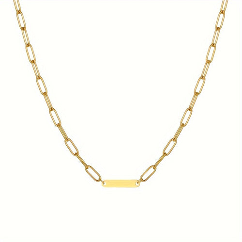 Bar Paperclip Chain Necklace
