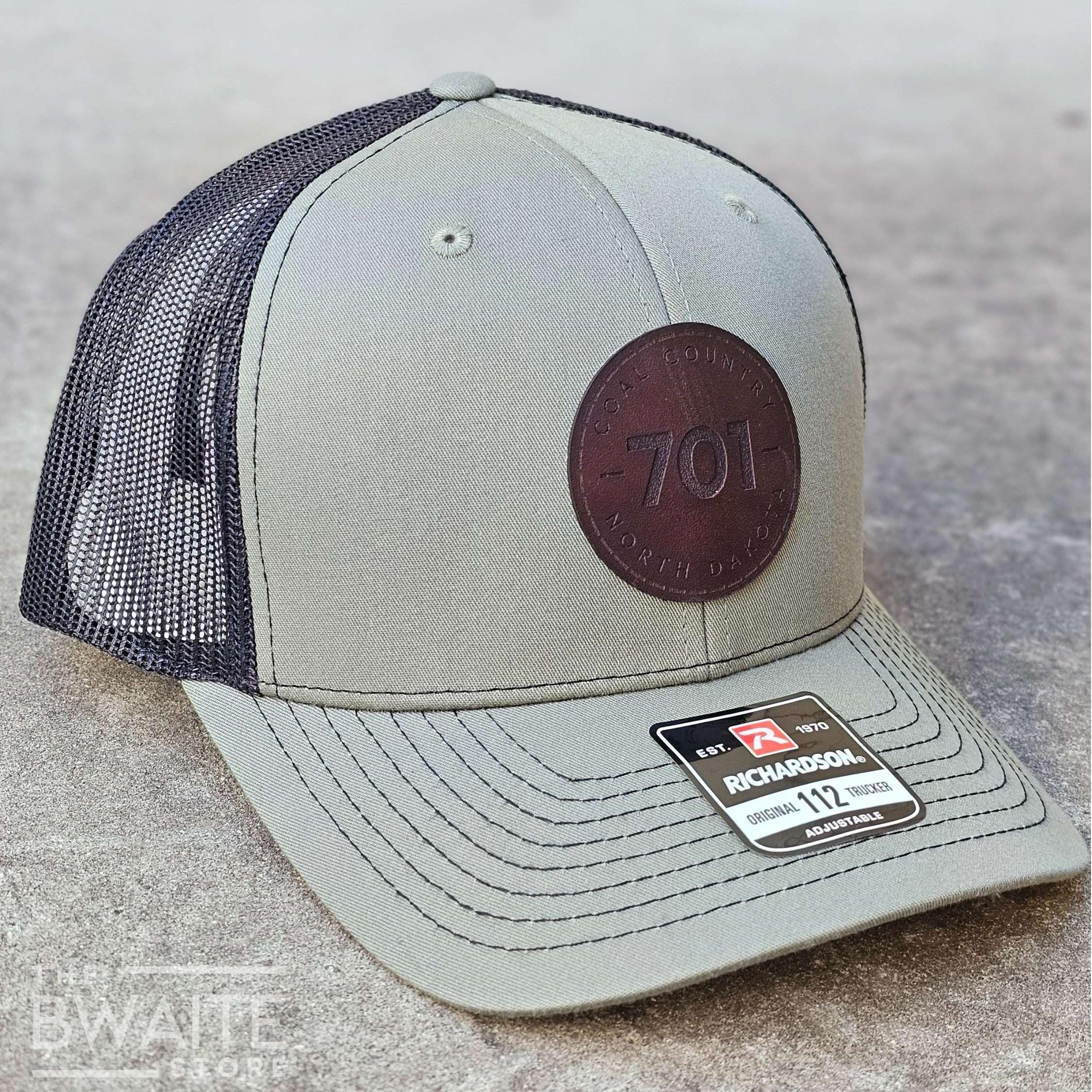 North Dakota 701 Trucker Hat: Richardson 112 Leather Patch Snapback
