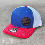 USA Flag Leather Patch R112 Snapback Trucker Hat