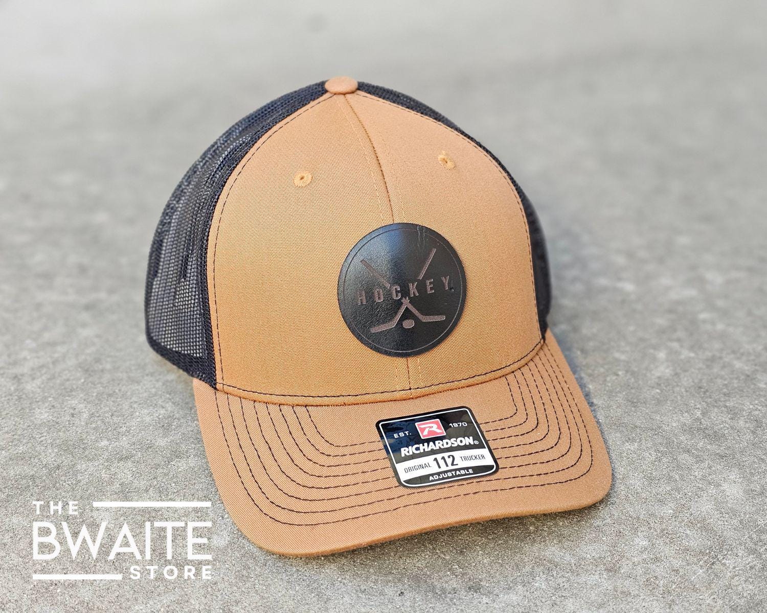 Hockey Leather Patch R112 Snapback Trucker Hat