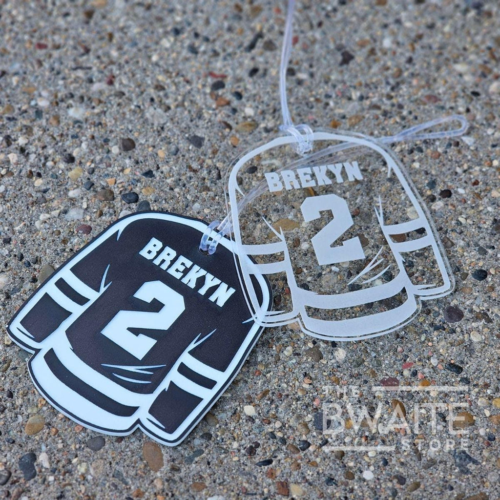 Personalized Acrylic Hockey Jersey Bag Tag