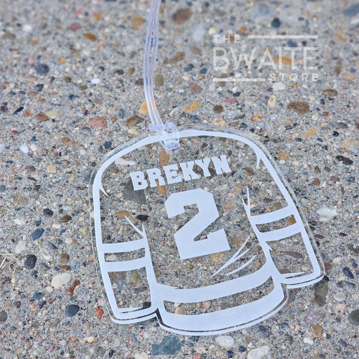Personalized Acrylic Hockey Jersey Bag Tag