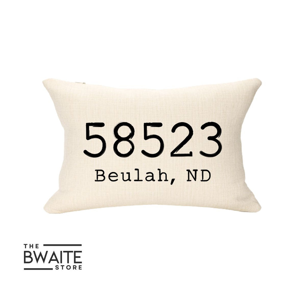 CITY ZIP CODE Lumbar Throw Pillow Cover ONLY
