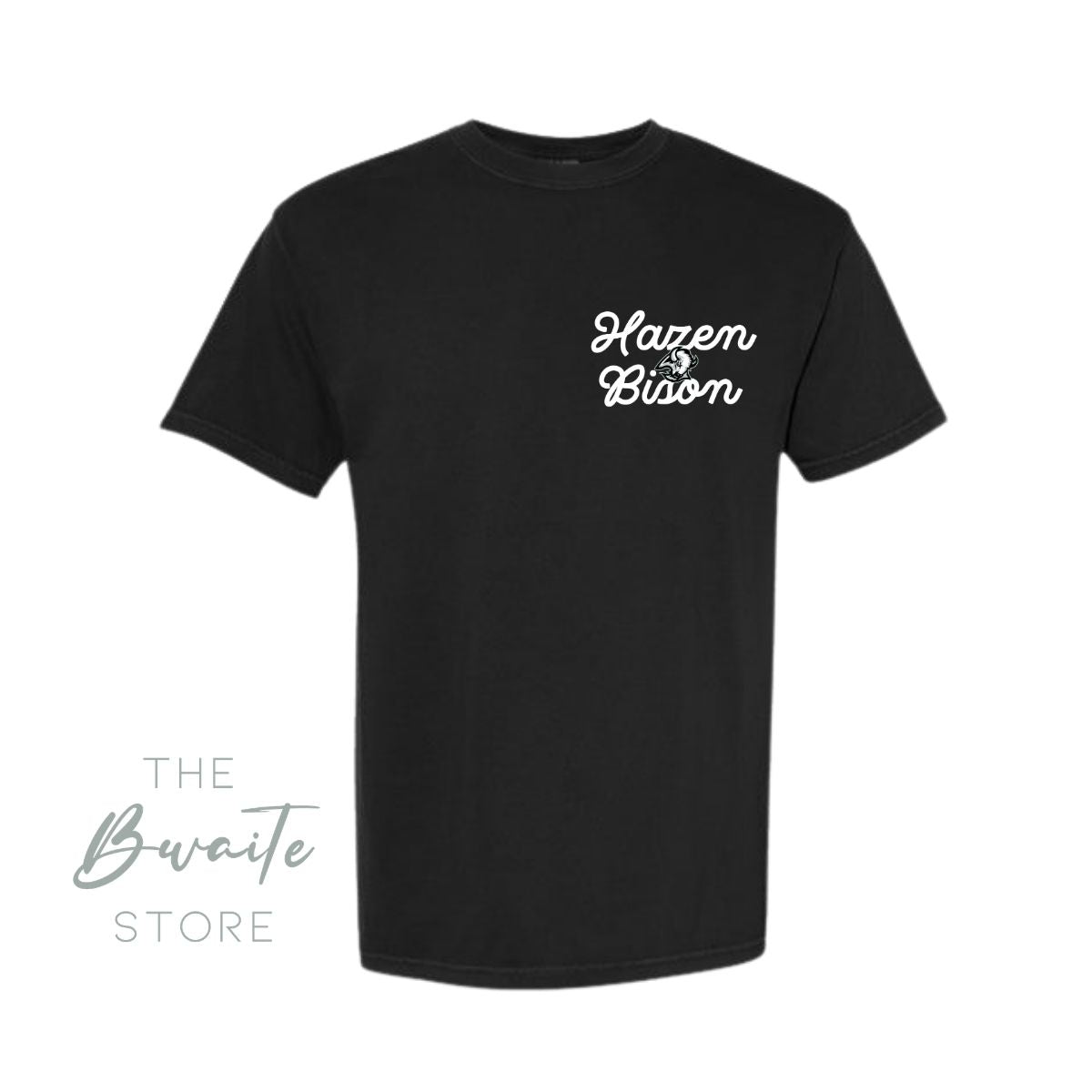 HB BISON RETRO CHEST DESIGN BLACK CC TSHIRT YOUTH + ADULT : PREORDER