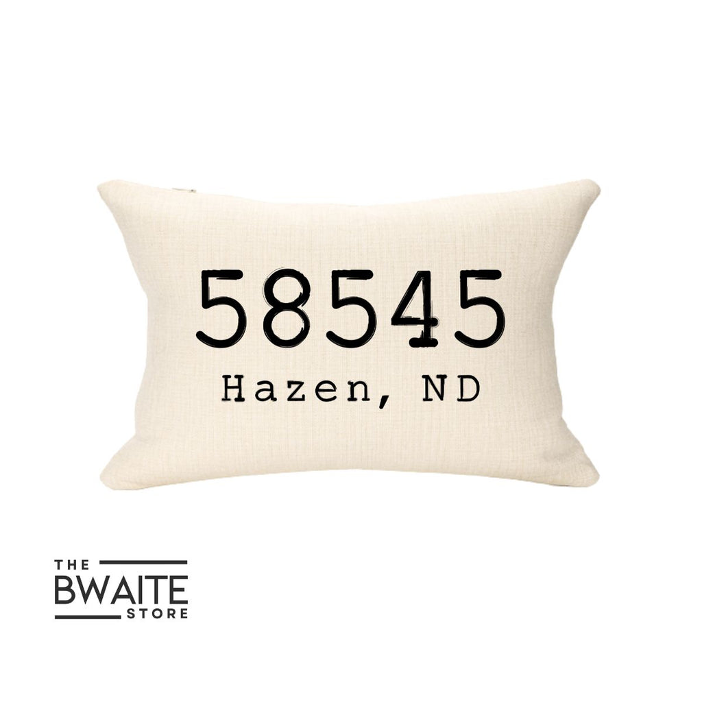 CITY ZIP CODE Lumbar Throw Pillow Cover ONLY