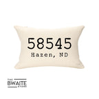 CITY ZIP CODE Lumbar Throw Pillow Cover ONLY