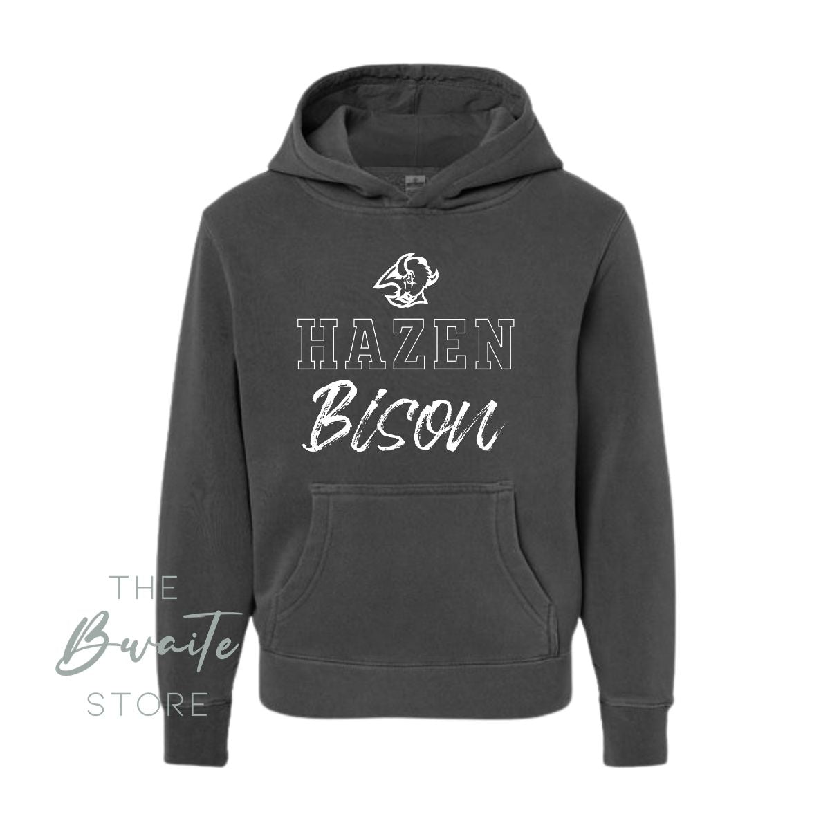 HAZEN BISON Pigment Dyed Hoodie YOUTH : PREORDER