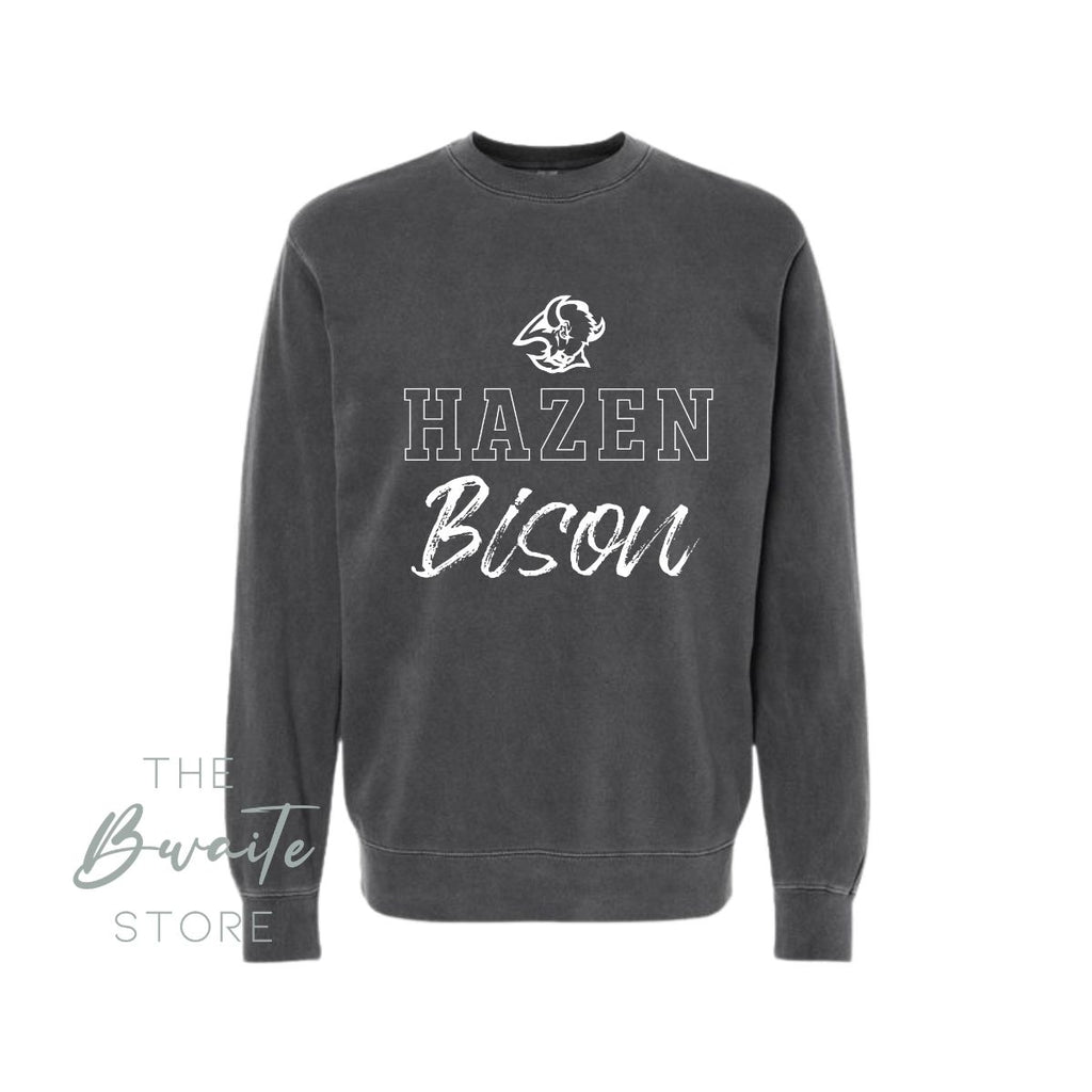 HAZEN BISON Pigment Dyed Sweatshirt : PREORDER