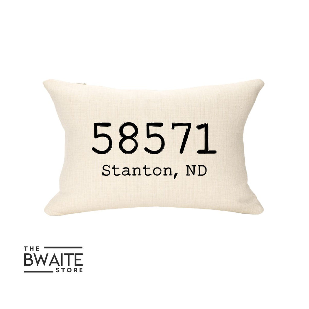 CITY ZIP CODE Lumbar Throw Pillow Cover ONLY