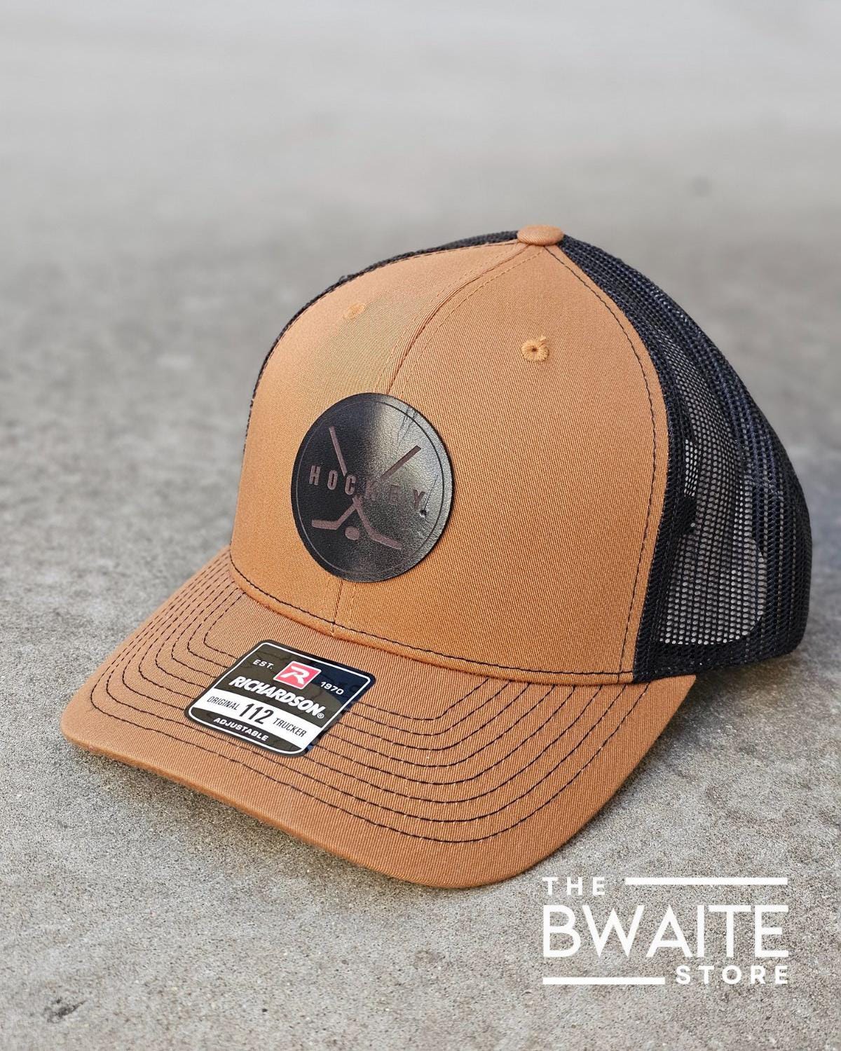 Hockey Leather Patch R112 Snapback Trucker Hat