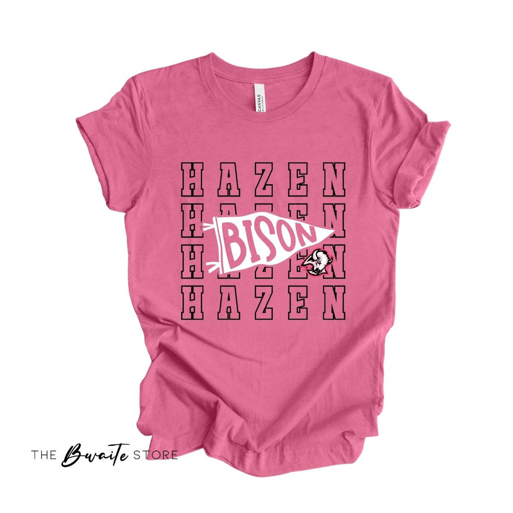 HB HAZEN BISON PINK OUT BC ADULT TSHIRT  : PREORDER