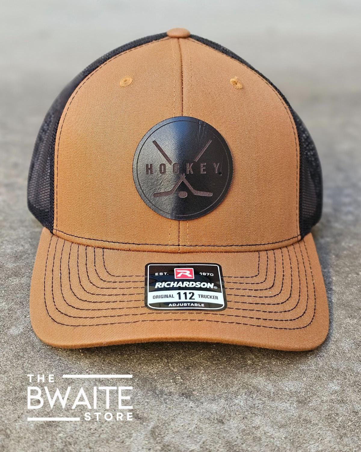 Hockey Leather Patch R112 Snapback Trucker Hat